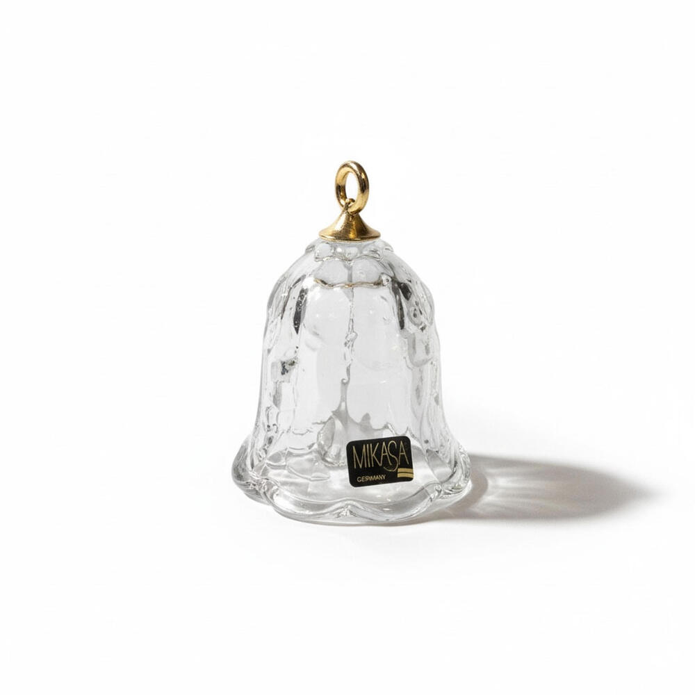 Mikasa Glass Bell Ornament Holiday Christmas Made in Germany 4 1/4 With Box